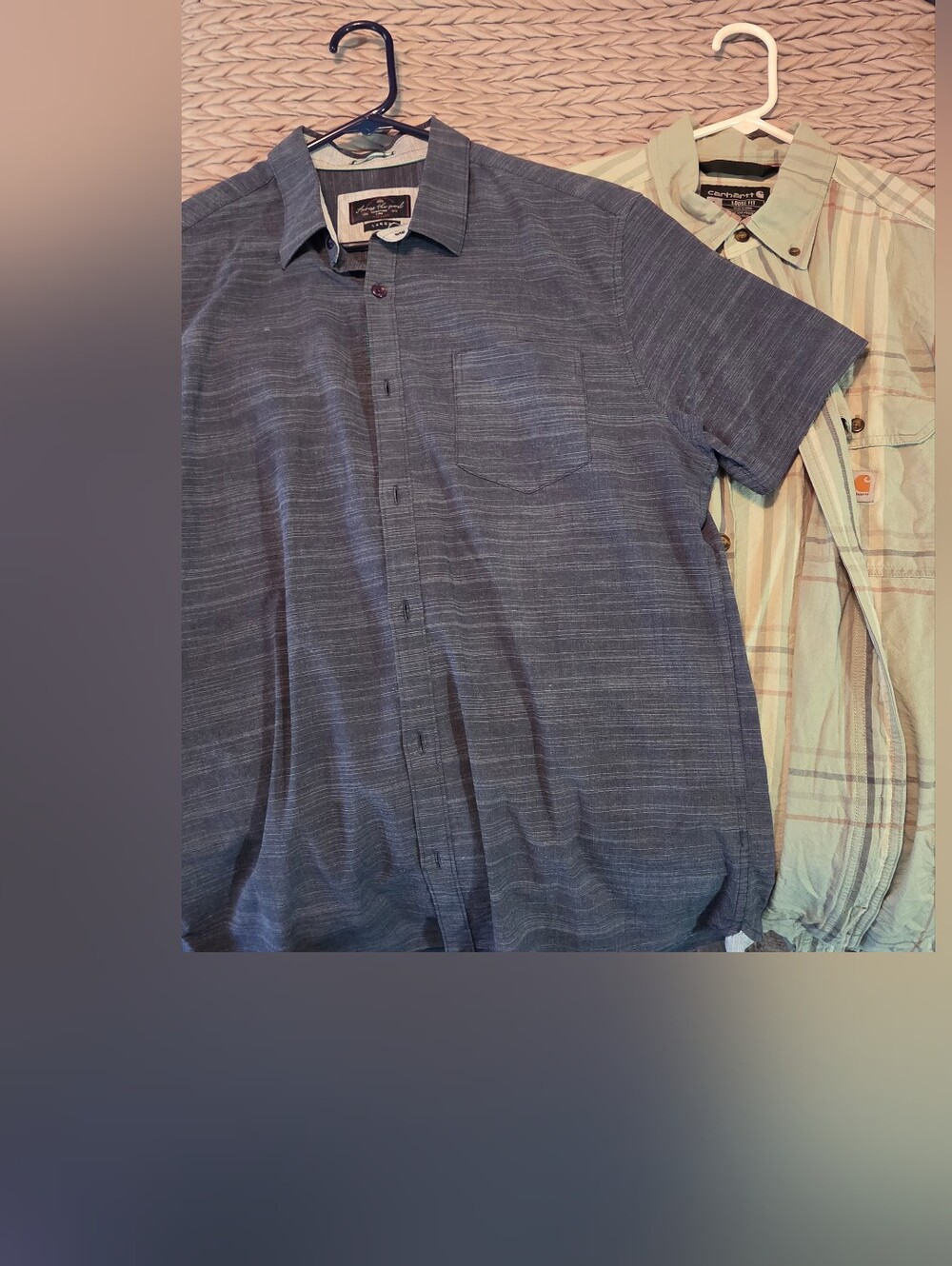 Carhartt Short-Sleeve Denim-Style Button Down Shirt - Blue